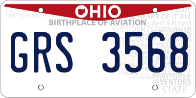 OH license plate GRS3568