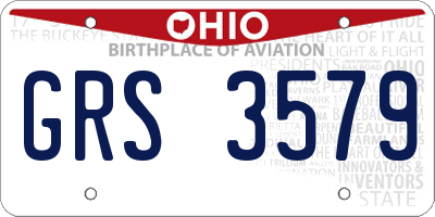 OH license plate GRS3579