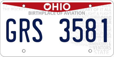 OH license plate GRS3581