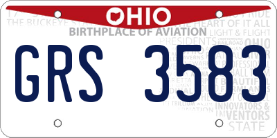 OH license plate GRS3583