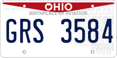 OH license plate GRS3584