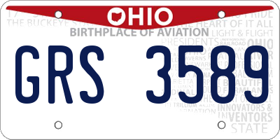 OH license plate GRS3589
