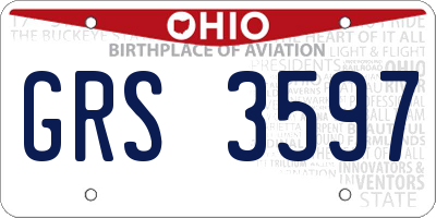 OH license plate GRS3597