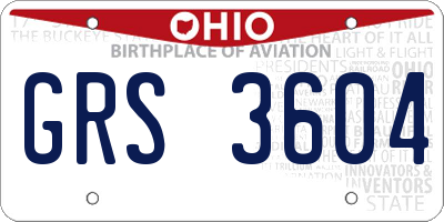 OH license plate GRS3604