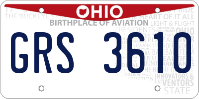 OH license plate GRS3610