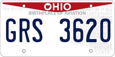 OH license plate GRS3620