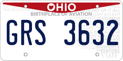 OH license plate GRS3632