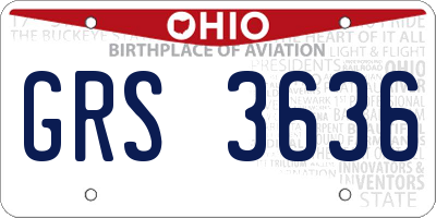 OH license plate GRS3636