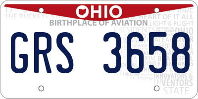 OH license plate GRS3658