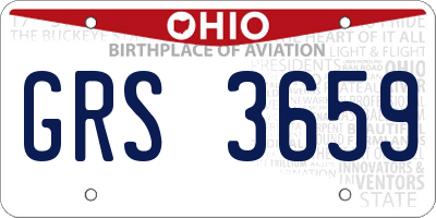 OH license plate GRS3659