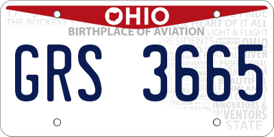 OH license plate GRS3665