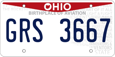 OH license plate GRS3667