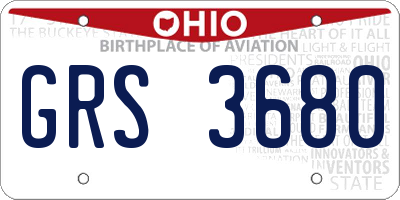 OH license plate GRS3680