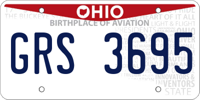 OH license plate GRS3695