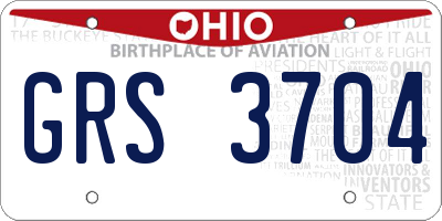 OH license plate GRS3704
