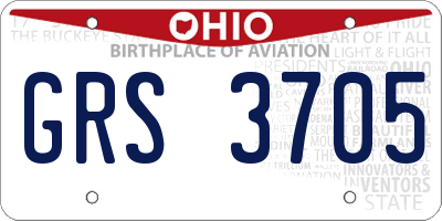 OH license plate GRS3705