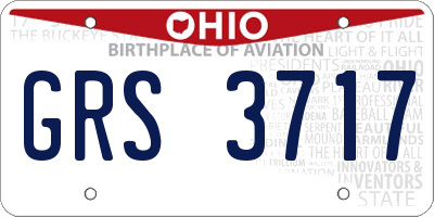 OH license plate GRS3717