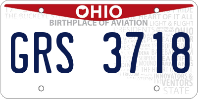 OH license plate GRS3718