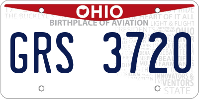 OH license plate GRS3720