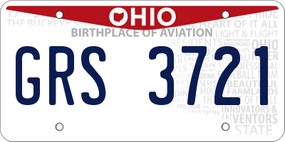 OH license plate GRS3721