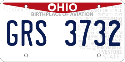 OH license plate GRS3732