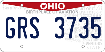OH license plate GRS3735