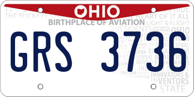 OH license plate GRS3736