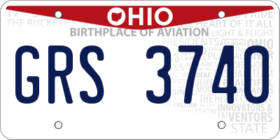 OH license plate GRS3740