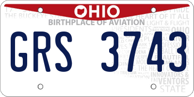 OH license plate GRS3743