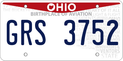 OH license plate GRS3752