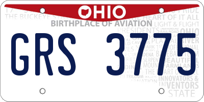 OH license plate GRS3775