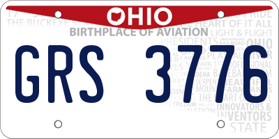 OH license plate GRS3776