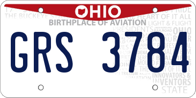 OH license plate GRS3784
