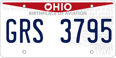 OH license plate GRS3795