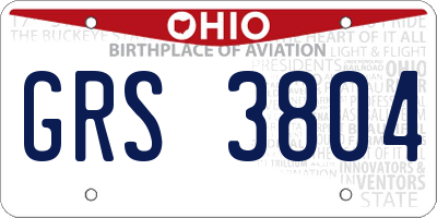 OH license plate GRS3804