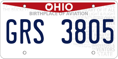 OH license plate GRS3805