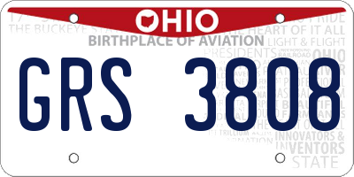 OH license plate GRS3808
