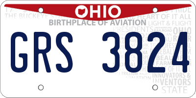 OH license plate GRS3824
