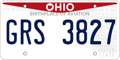 OH license plate GRS3827