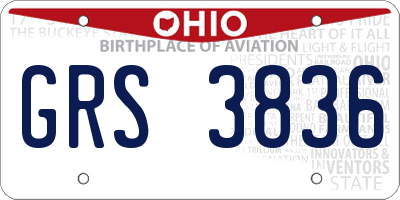 OH license plate GRS3836