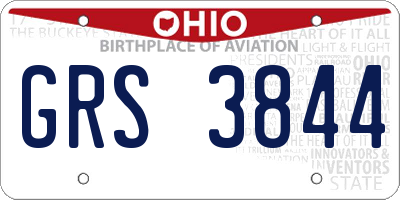 OH license plate GRS3844