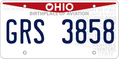 OH license plate GRS3858