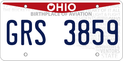 OH license plate GRS3859