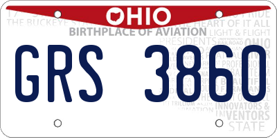 OH license plate GRS3860