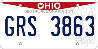 OH license plate GRS3863