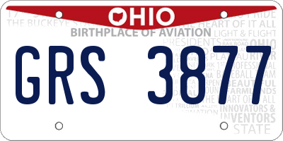 OH license plate GRS3877