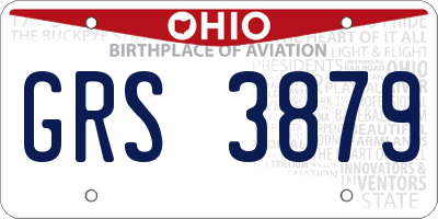 OH license plate GRS3879