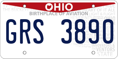 OH license plate GRS3890