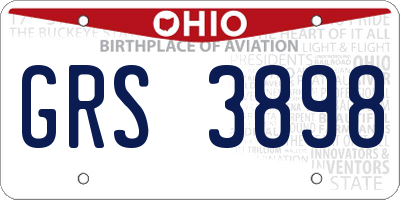 OH license plate GRS3898