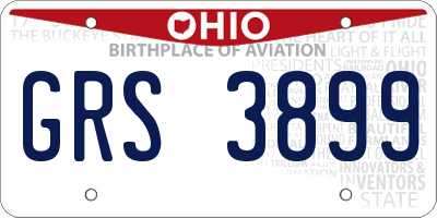 OH license plate GRS3899